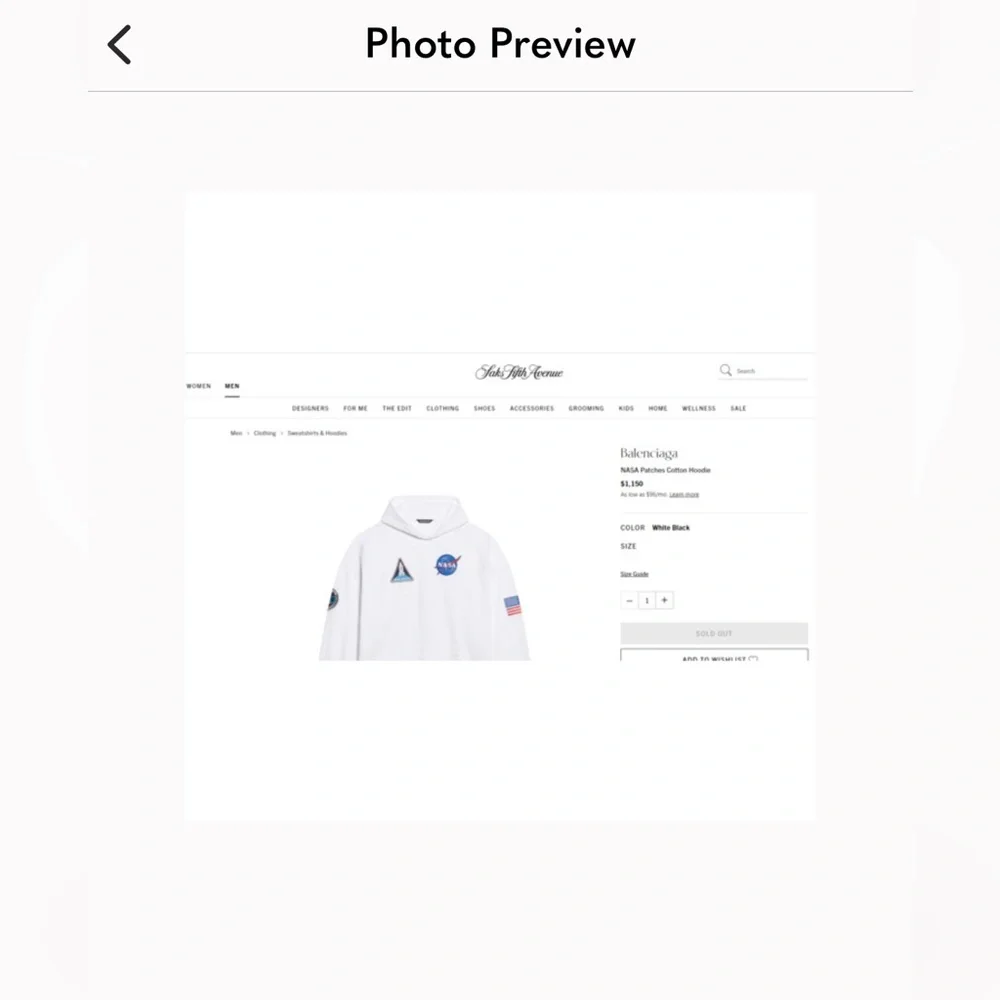 Balenciaga Nasa Hoodie - Picture 8 of 10